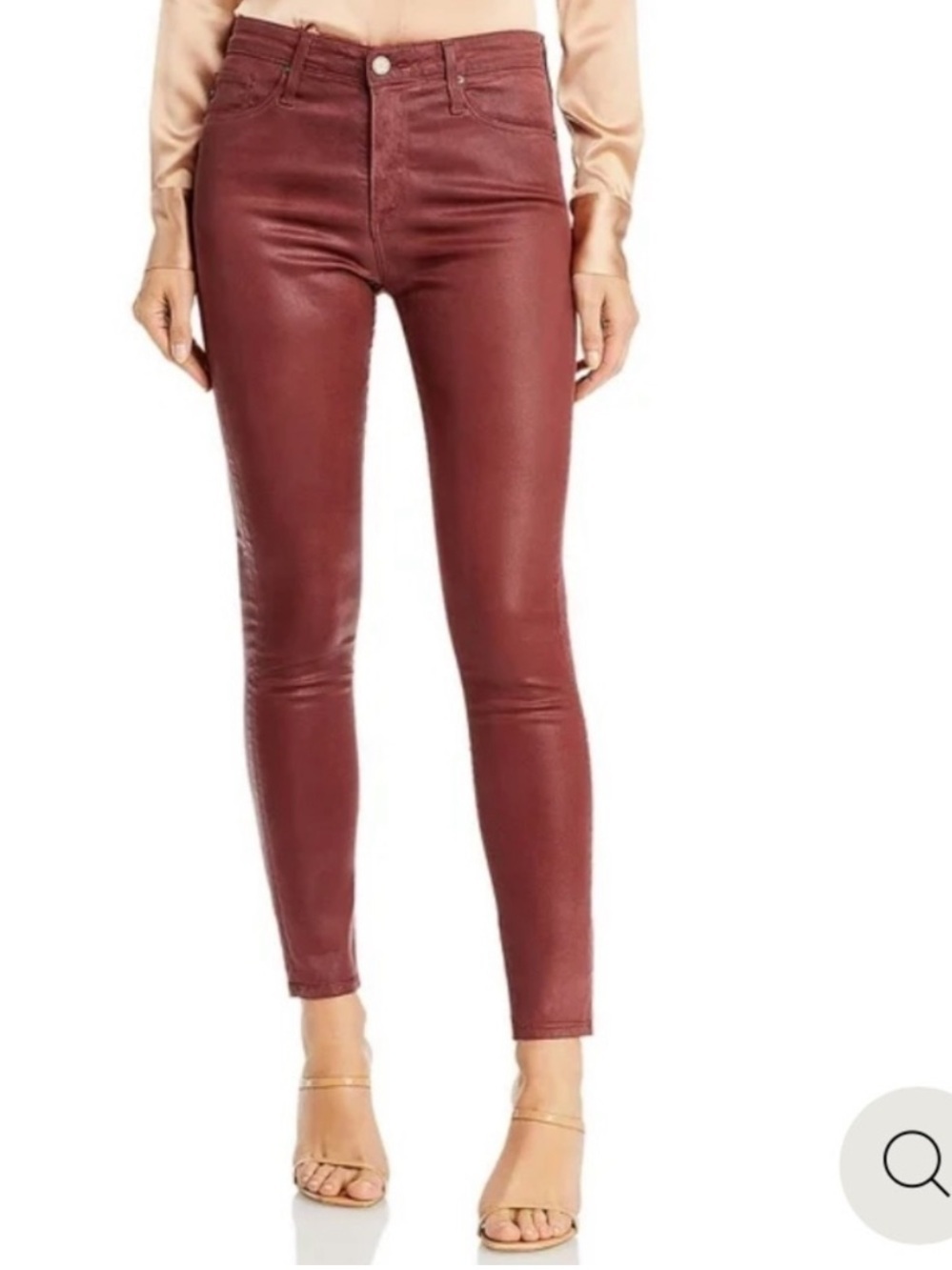 NEW AG JEANS farrah skinny ankle leatherette in tannic 27